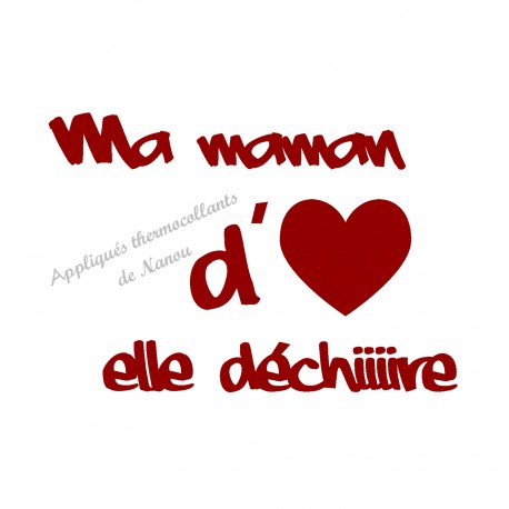 Appliqué thermocollant velours maman déchire