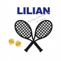 Appliqué thermocollant tennis pailleté personnaliséprénom