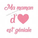 Appliqué thermocollant ma maman d'amour géniale en flex pailleté