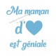 Appliqué thermocollant velours maman d'amour géniale