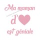 Appliqué thermocollant velours maman d'amour géniale