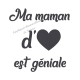 Appliqué thermocollant velours maman d'amour géniale