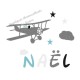 Appliqué thermocollant personnalisé avion nuage velours