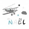 Appliqué thermocollant personnalisé avion nuage velours