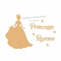 Appliqué thermocollant princesse personnalisé avec prénom pailleté