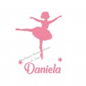 Appliqué thermocollant danseuse ballerine personnalisé en flex pailleté