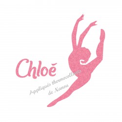 Appliqué thermocollant personnalisé gymnaste en flex pailleté