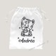 Petit sac personnalisé bébé tigre avec prénom velours pochon