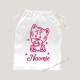 Petit sac personnalisé bébé tigre avec prénom velours pochon