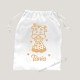 Sac pochon personnalisé bébé girafe avec prénom pailleté