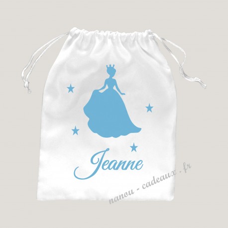 Sac personnalisé princesse velours pochon prénom