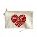 Trousse maquillage Bonne Fête Maman cœur velours