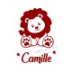 Appliqué thermocollant lion et prénom en flex velours personnalisé