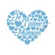 Coeur Je T'aime Maman en flex velours appliqué thermocollant