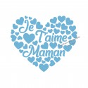 Coeur Je T'aime Maman en flex velours appliqué thermocollant