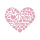 Coeur Je T'aime Maman en flex velours appliqué thermocollant
