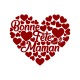 Coeur Je T'aime Maman en flex velours appliqué thermocollant