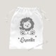 Sac pochon lion prénom personnalisé