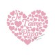 Cœur Je T'aime Papa en flex velours appliqué thermocollant