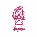 Princesse et prénom thermocollant personnalisé pailleté patch
