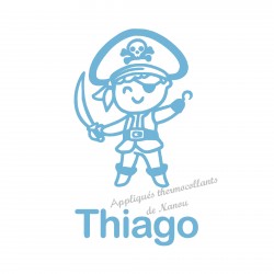 Prénom et pirate personnalisé thermocollant velours patch