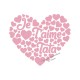 Cœur Je T'aime Tata en flex velours appliqué thermocollant