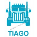 Camion truck et prénom personnalisé thermocollant pailleté patch
