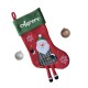 Botte chaussette père Noël brodé personnalisé avec prénom