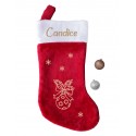 Botte chaussette de Noël boule personnalisé avec prénom