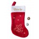 Botte chaussette de Noël souris avec prénom personnalisé