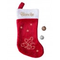 Botte chaussette de Noël souris avec prénom personnalisé