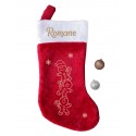 Botte chaussette de Noël bonhomme sucre d'orge avec prénom personnalisé