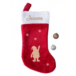 Botte chaussette père Noël avec prénom personnalisé