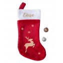 Botte chaussette Noël renne personnalisé avec prénom