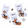 Chaussette botte Noël renard ou renne prénom personnalisé, décoration