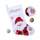 Botte chaussette sapin de Noël brodé personnalisé avec prénom