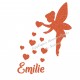 Appliqué thermocollant fée cœurs prénom personnalisé pailleté