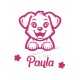 Appliqué thermocollant chien prénom personnalisé velours