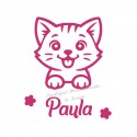 Appliqué thermocollant chat prénom personnalisé velours