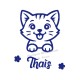 Thermocollant chat prénom personnalisé pailleté