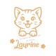 Thermocollant chat prénom personnalisé pailleté