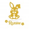 Thermocollant Pâques lapin prénom personnalisé pailleté