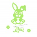 Thermocollant lapin pâques prénom personnalisé velours
