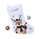 Chaussette botte Noël renne prénom personnalisée, décoration
